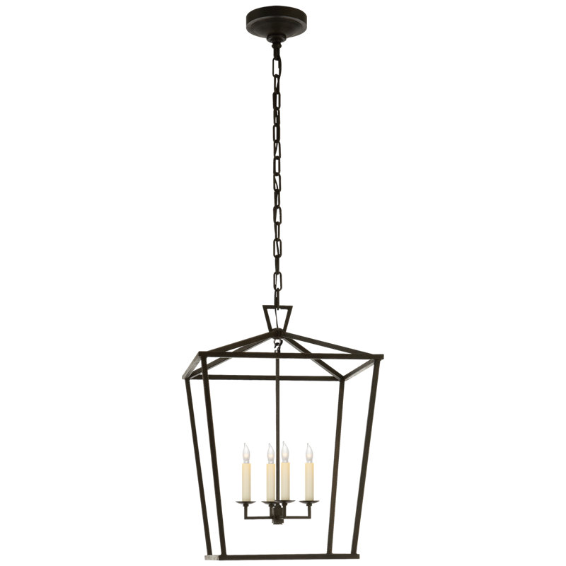 Chapman & Myers Darlana Lantern, 18" H x 12.5" W x 12.5" D, Aged Iron