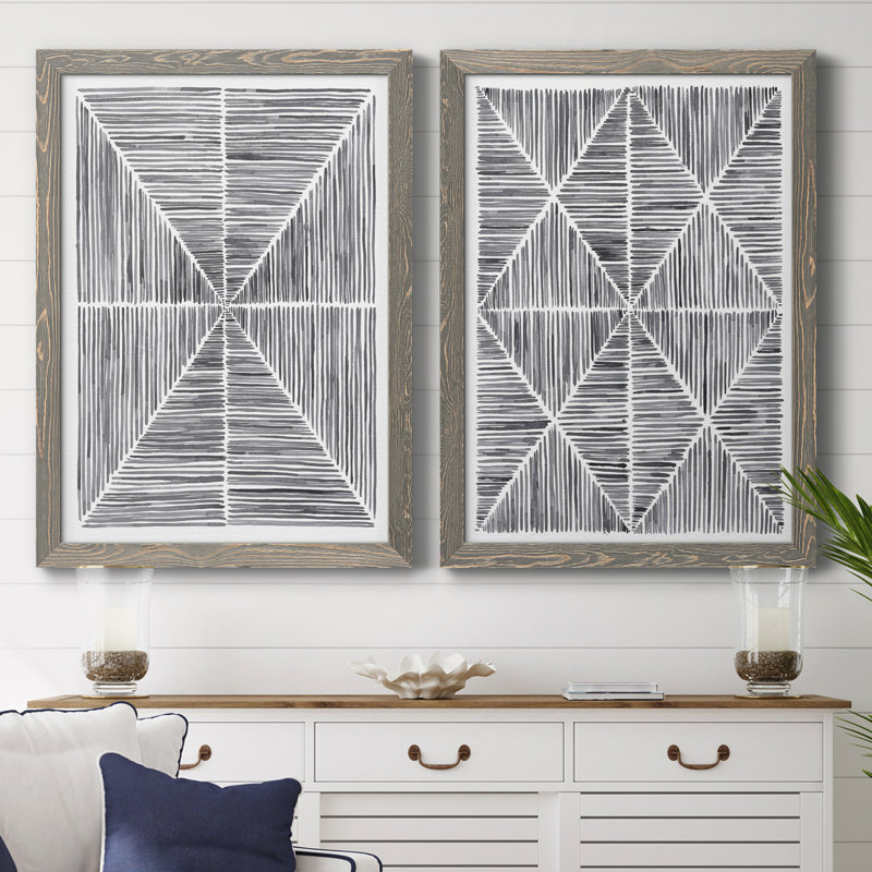 Vibrato I, toile encadrée de qualité supérieure - prête à être accrochée, Toile avec cadre gris
