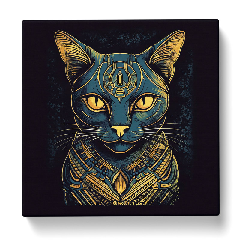 Egyptian Cat Liquify - Wrapped Canvas, 50cm H x 50cm W x 3cm D