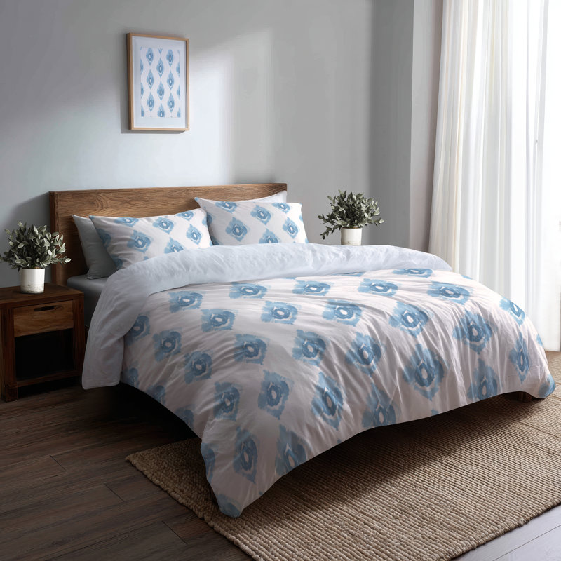 Ensemble de 6 édredons Modern - ensemble de literie et coussin décoratif scandinave bleu et blanc Whisper