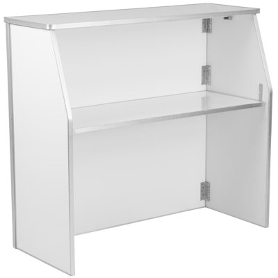 Barre d'événement portable pliable 4 'avec tablettes supérieures et centrales Bukowski