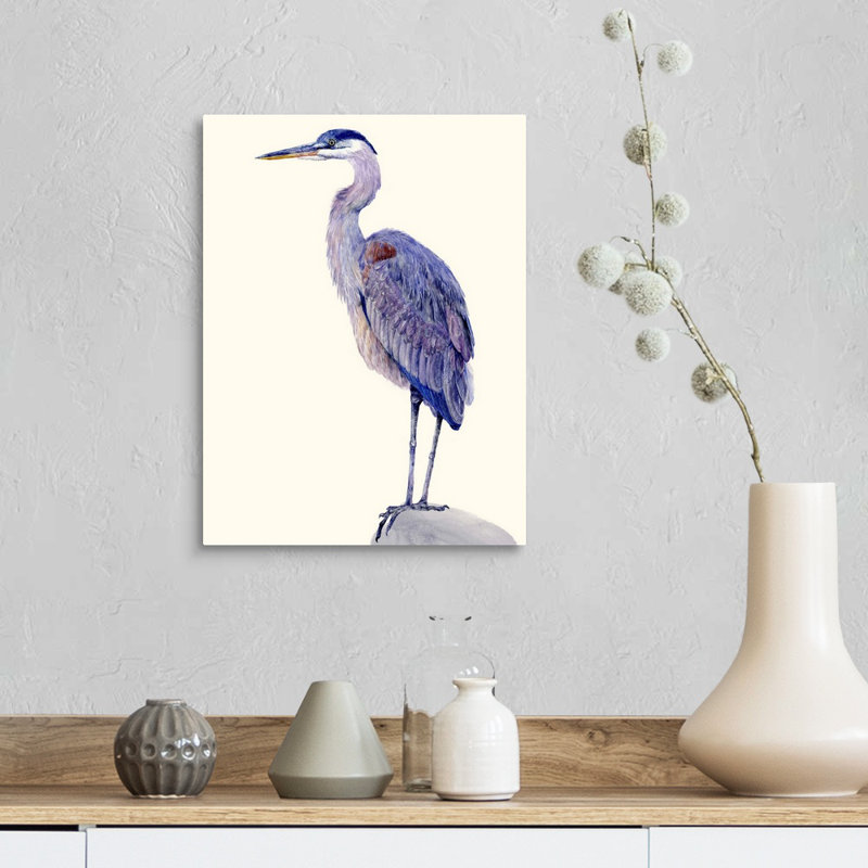 «Heron Study I», art mural sur toile, H 16 po x l 12 po x P 1 po, Toile tendue