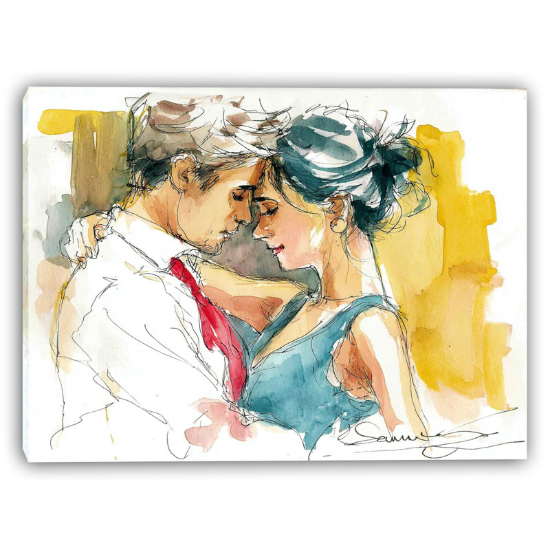 «Tender Embrace», art mural sur toile tendue, H 16 po x l 24 po