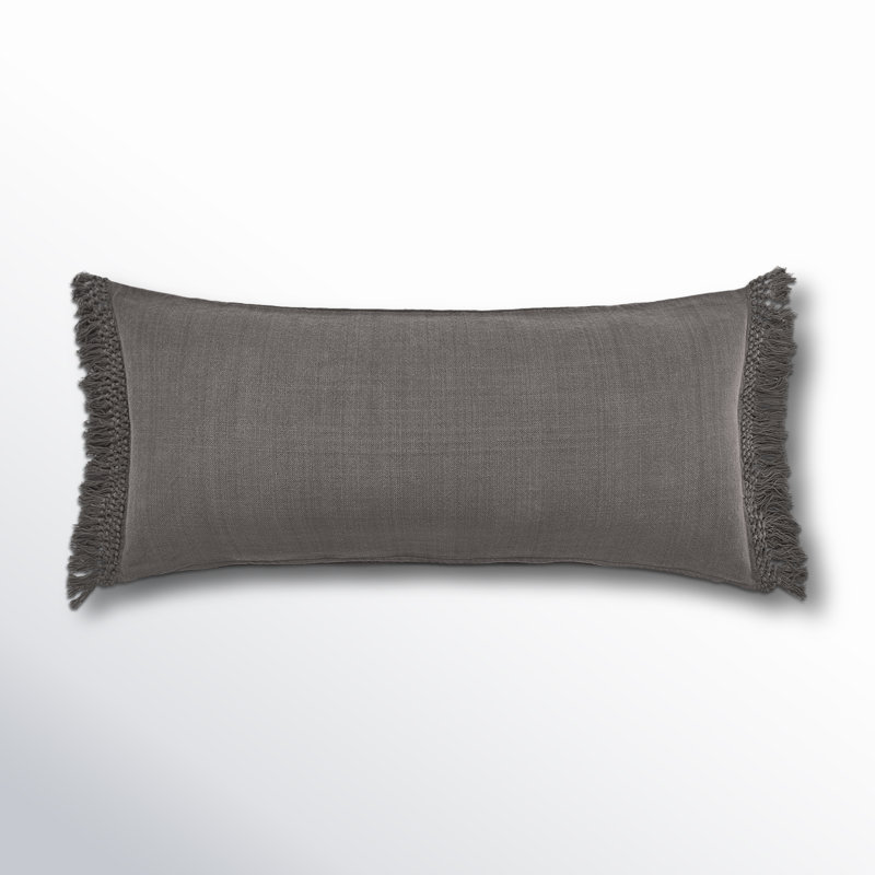 Keta Rectangular Cotton Pillow Cover & Insert, Gray