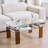 Tempered Glass Modern 2-Tier Coffee Table with Storage Shelf | Space-Saving Center Table for Living Room & Small Spaces-1294985442