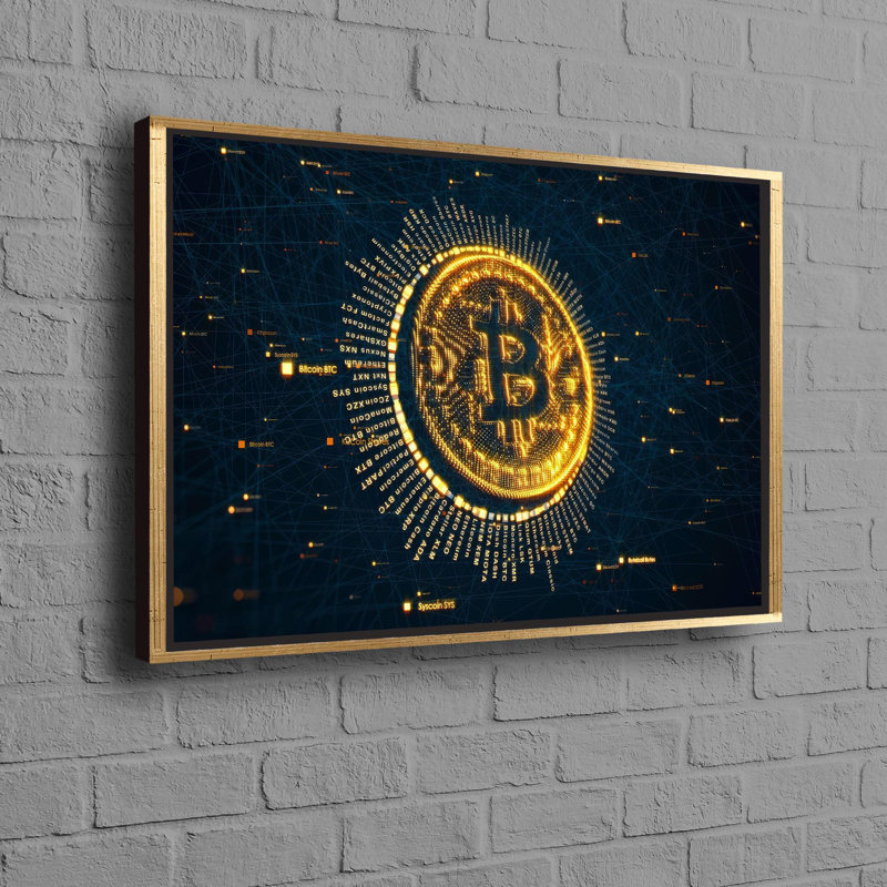 Personalized Baby Gift Modern Wall Hanging Featuring Coin Printed Crypto Money Artwork Ideal for Bridesmaid Gift and Money Canvas Display