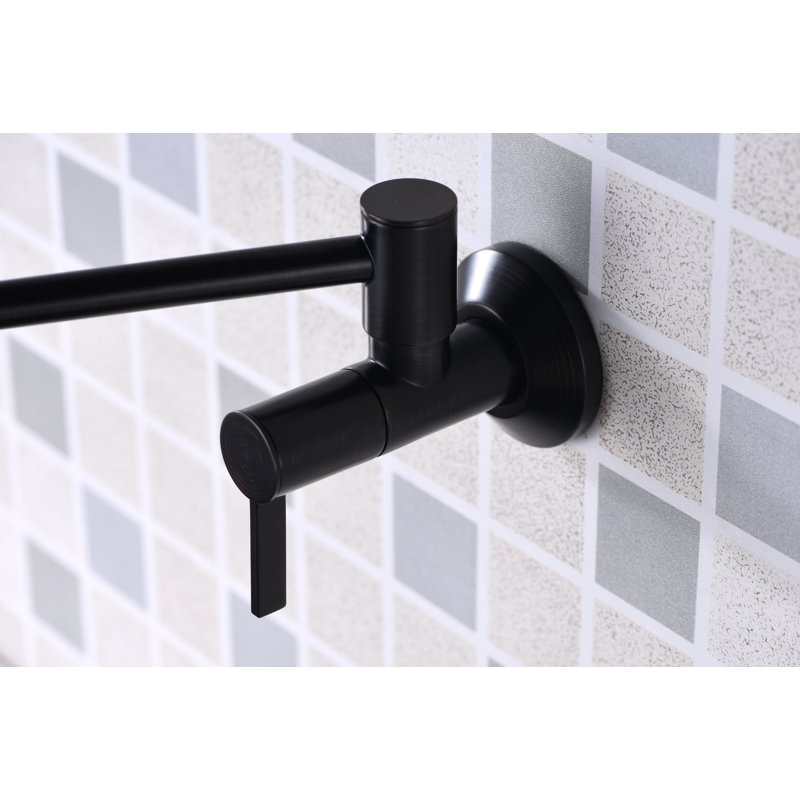 Euro Collection 4gpm Wall Mount Contemporary Kitchen Pot Filler Faucet - Oil Rubbed Bronze, Oil Rubbed Bronze
