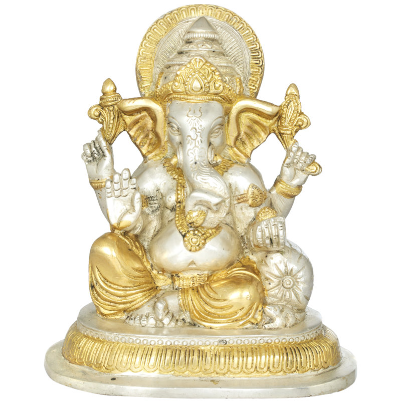 Figurine Ashirwad Ganesha, Argent / or