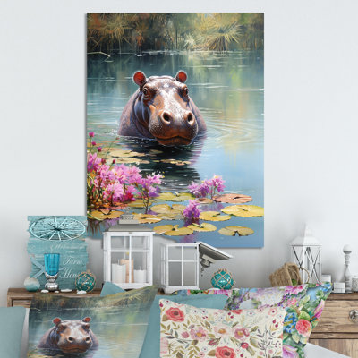 Art mural africain Hippos africain 2 - Hippopotame