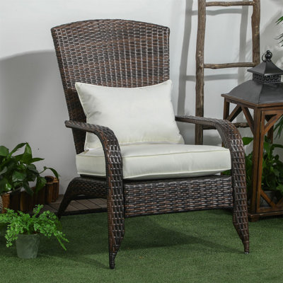 Shiza Wicker Premium All-Weather Wicker Outdoor Dining Armchair with Cushion