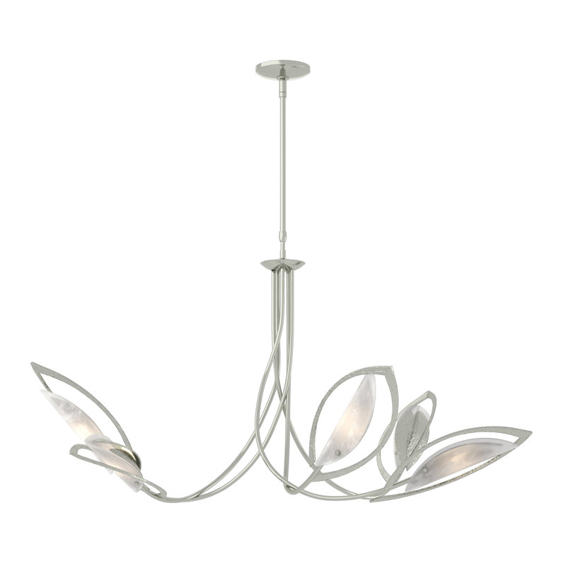 Aerial 5 - Light Unique / Statement Geometric Chandelier, White, 22.4" H x 47.5" W x 47.5" D