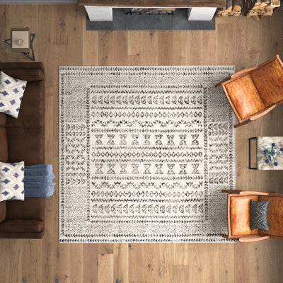 Tapis gris / noir / ivoire Alza