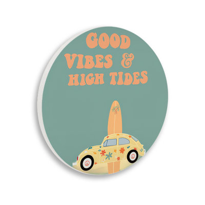 Plaque murale Good Vibes & High Tides, design par Ashley Singleton