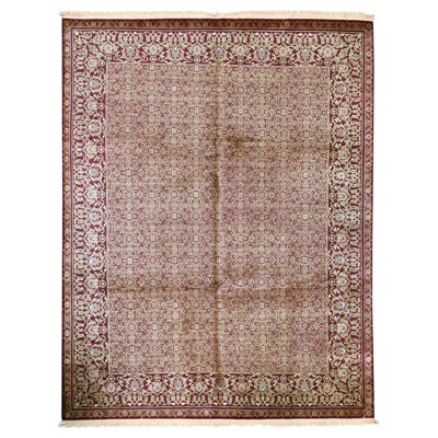 Hand Knotted Wool Oriental Area Rug in Wine