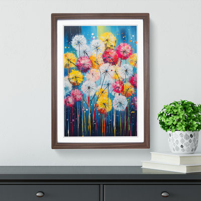 Dandelion Expressionism Art - Framed Print