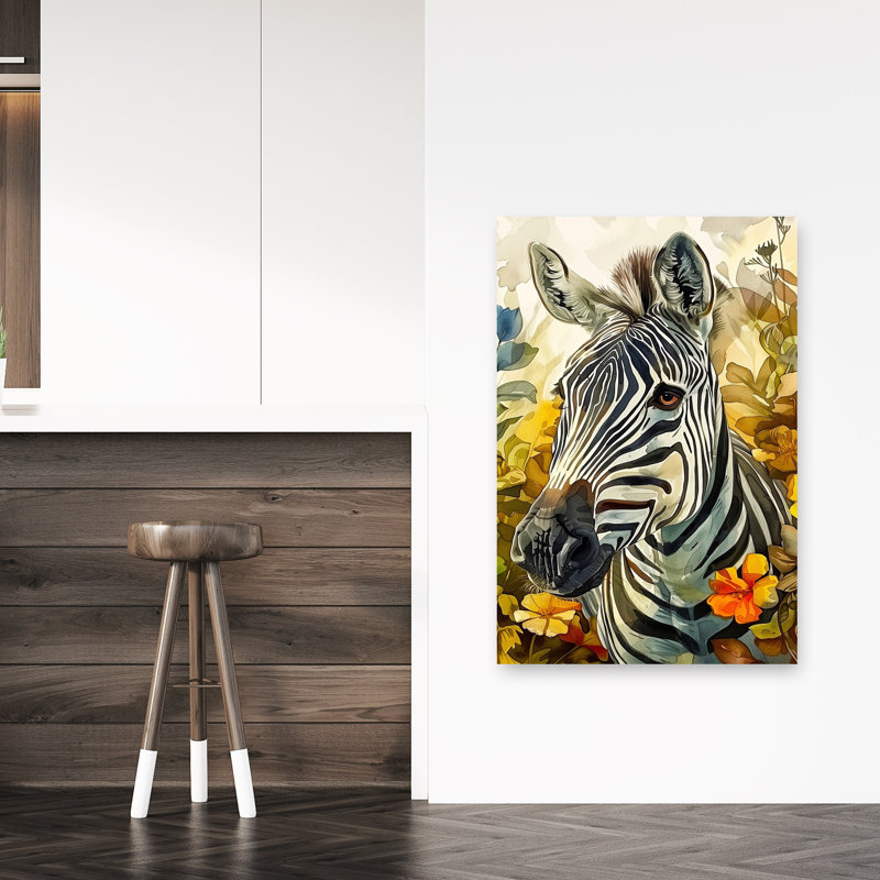 «Vibrant Zebra Floral», H 48 po x l 32 po