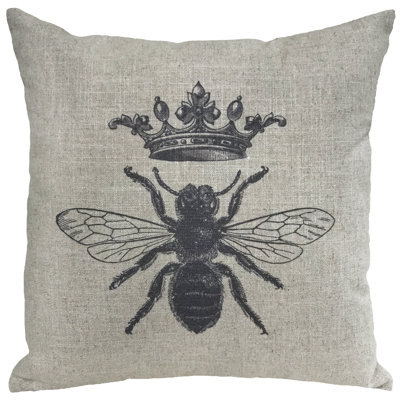  Queen Bee Linen Throw Pillow