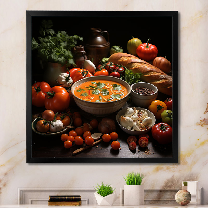 «Hearty Soup I», reproduction sur toile, Cadre simple noir, H 16 po x l 16 po x P 1 po