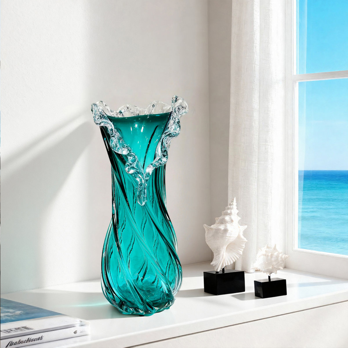 Hand Blown Glass Flower vases Unique Glass vases 
