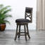 Tabouret de bar pivotant de 76 cm (30 po) en tissu gris vieilli et anthracite – Un élément de décoration polyvalent et tendance
