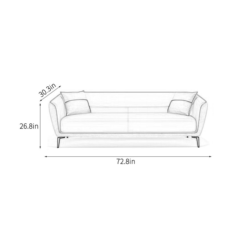 Simple fashion colour matching design sofa, Yellow/Off-White