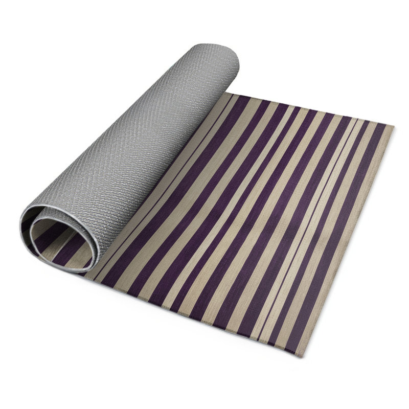 Tapis intérieur / extérieur beige HorizontalStripes, Rectangle 5 pi x 7 pi