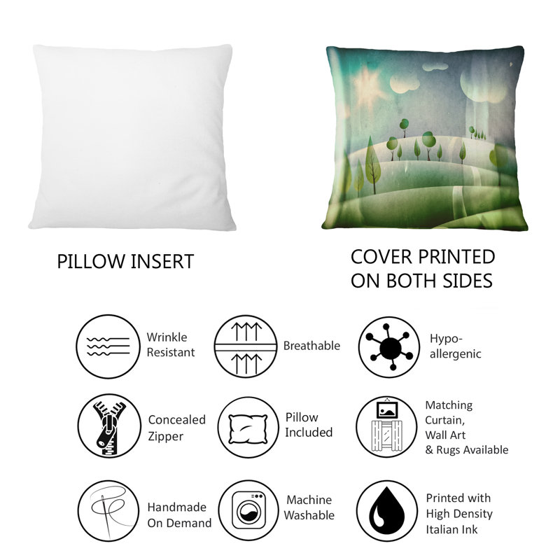 Coussin décoratif pour enfant Green Fantasy Landscape