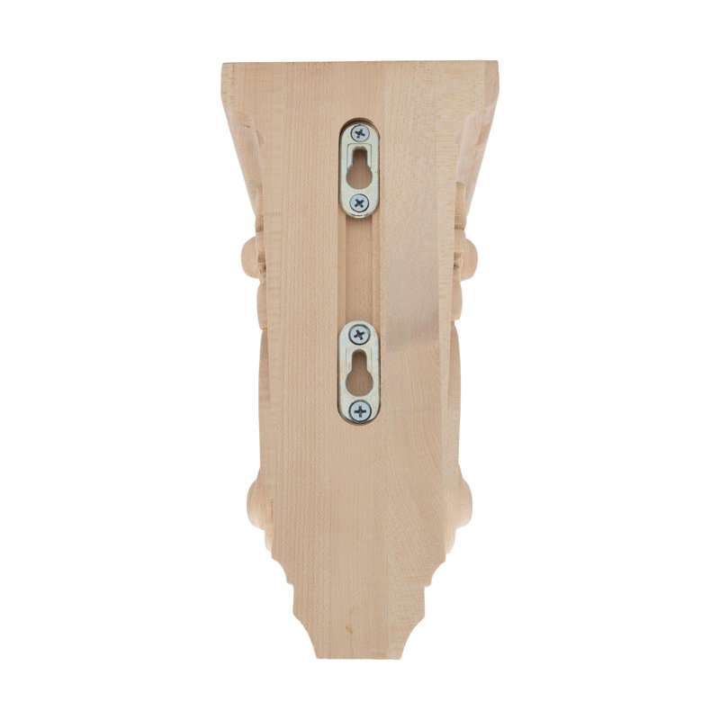 10" Hand Carved Alder Wood Acanthus Leaf Corbel