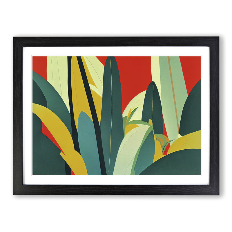 Art Deco Jungle Vol.2 - Single Picture Frame Print, 25cm H x 34cm W , Black