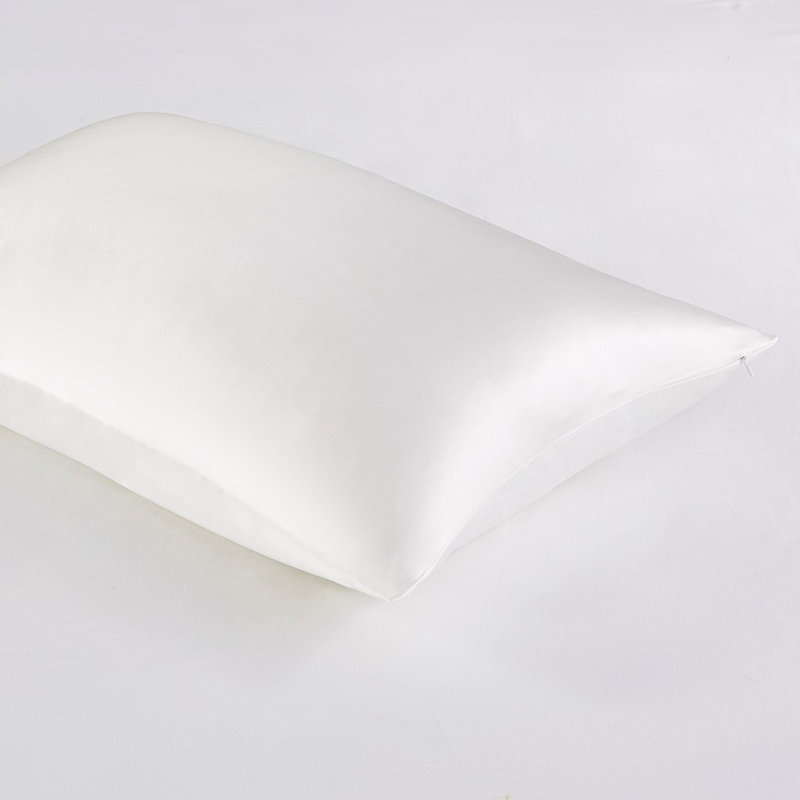 Taie d'oreiller simple en soie 100% mûre Gracie Mills Mirabel, Blanc