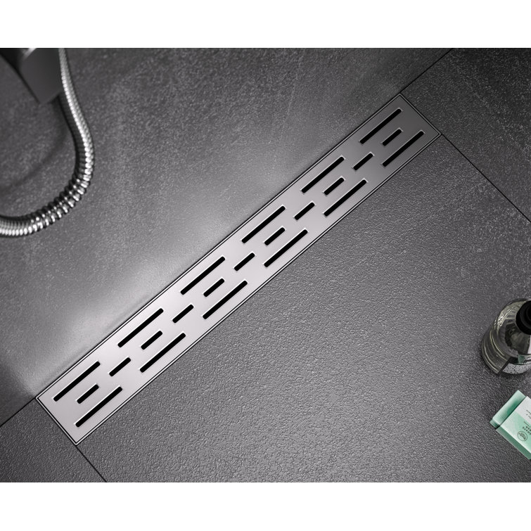 RELN 8 in. x 8 in. Stainless Steel Square Shower Drain with Wave