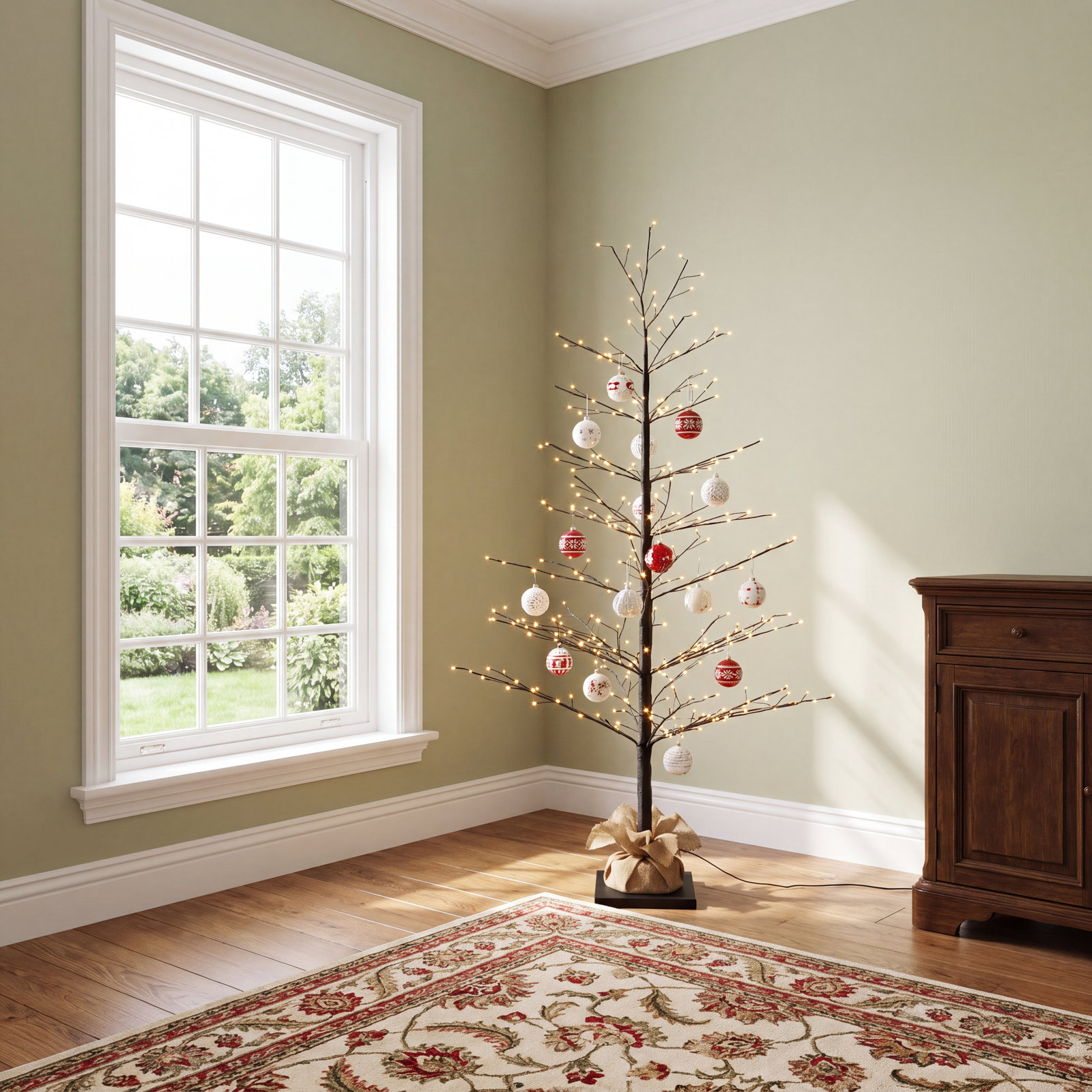 Black Birch Tree with LED Lights, 47.24"