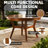 47 Inch Round Oak Finish Dining Table With Lower Shelf