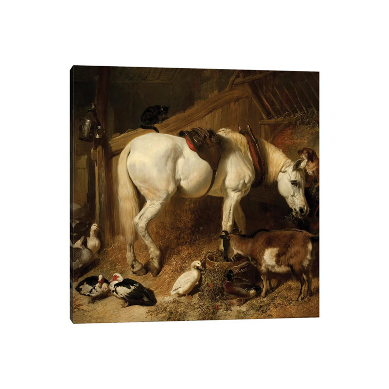 The Midday Meal, 1850 by John Frederick Herring Sr - Wrapped Canvas Print, 93.98 cm H x 93.98 cm W x 3.175 cm D