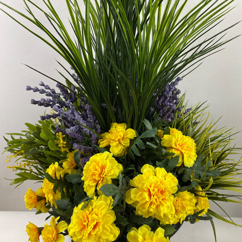 Faux Silk Mixed Arrangement in Planter