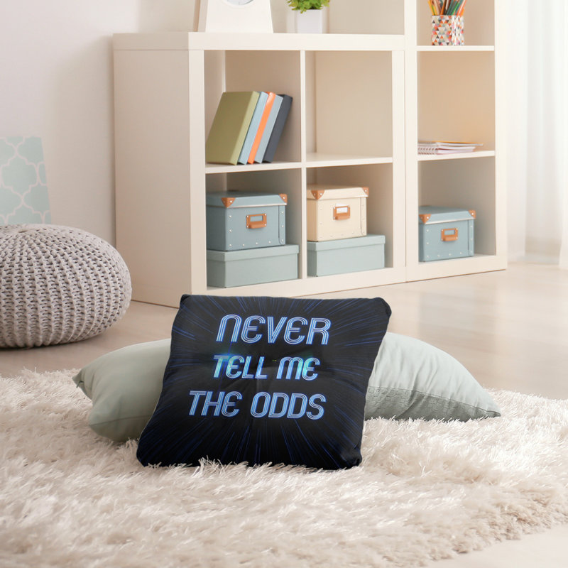 Bravery Space Throw Pillow, 26" H x 26" W, Blue/Black