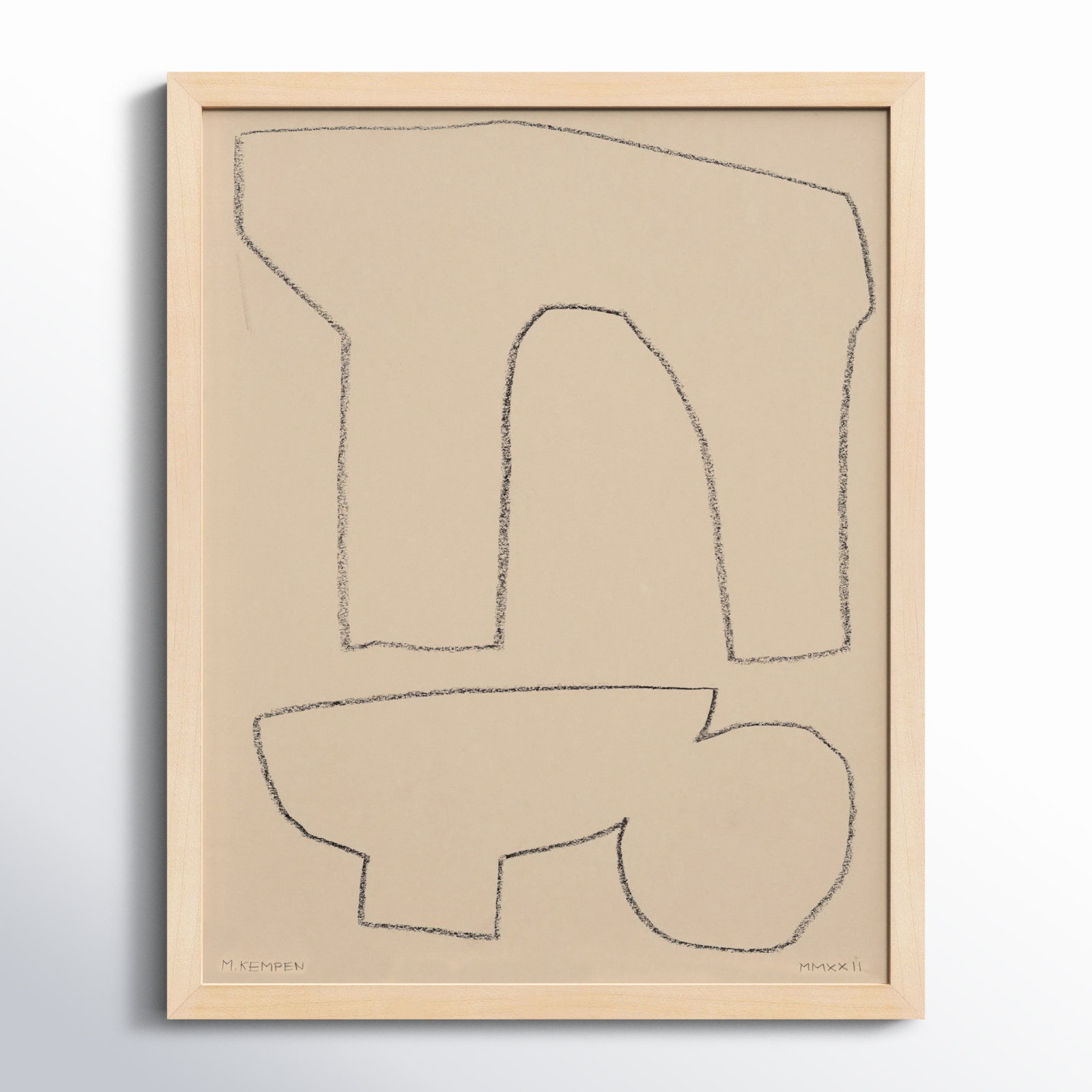 Outlines 2 by Michael Kempen, 16" W x 20" H, Maple Framed
