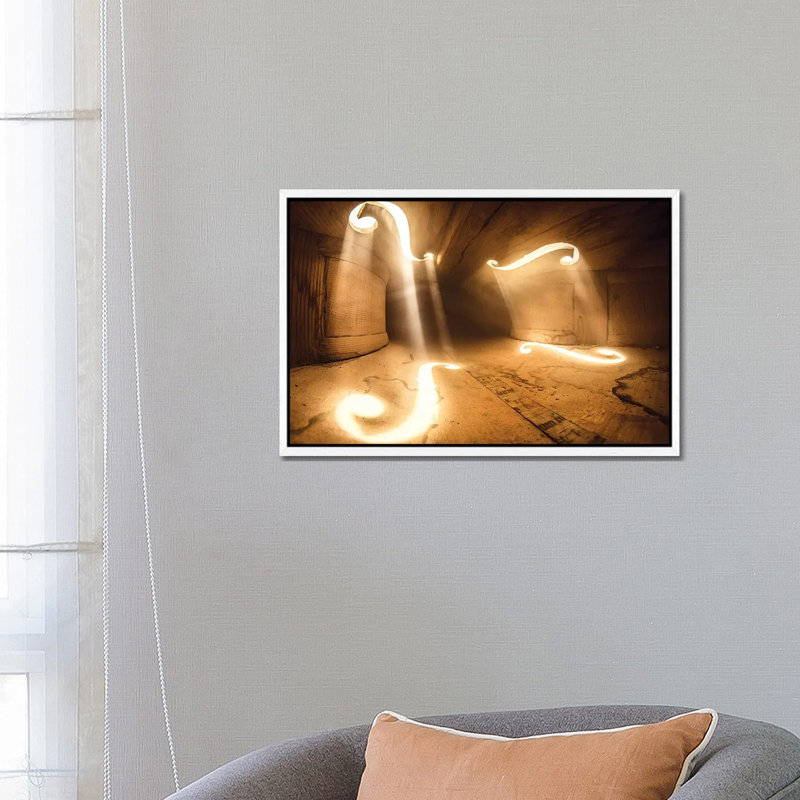 Inside Violin X by Adrian Borda - Print on Canvas, 66.04 cm H x 45.72 cm W, White Framed Canvas