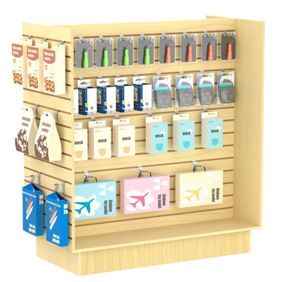 49.5”W X 24”D X 54”H - Retail Slat Wall Gondola Display With 3” Slatwall Units，Maple Versatile H-Unit Slatwall Display Stand