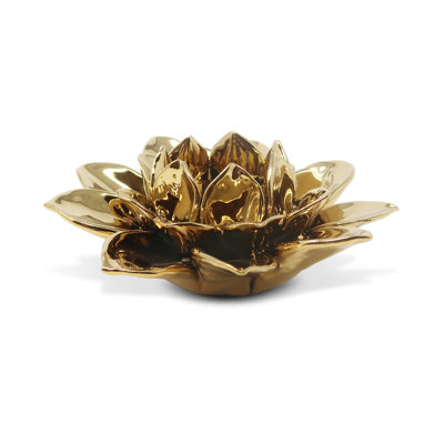 Gold Flower Shaped Tealight Holder