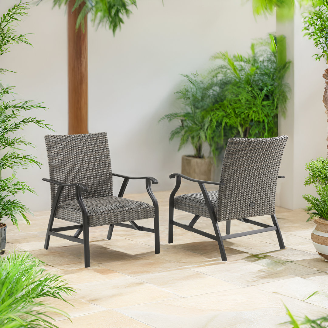 Laroe Outdoor Lounge Chair (Set of 2) Red Barrel Studio®