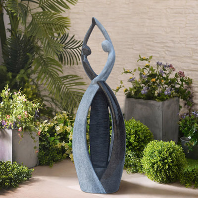 57" H Indoor/Outdoor Dancing Couple Water Fountain with LED Lights and Pump