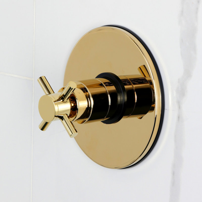 Kingston Brass Concord Single-Handle Pressure Balanced Tub and Shower Faucet, Polished Brass