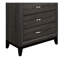 Mobilier de chambre à coucher avec poignées de bar en chrome poli de style contemporain à finition grise 1 pièce
