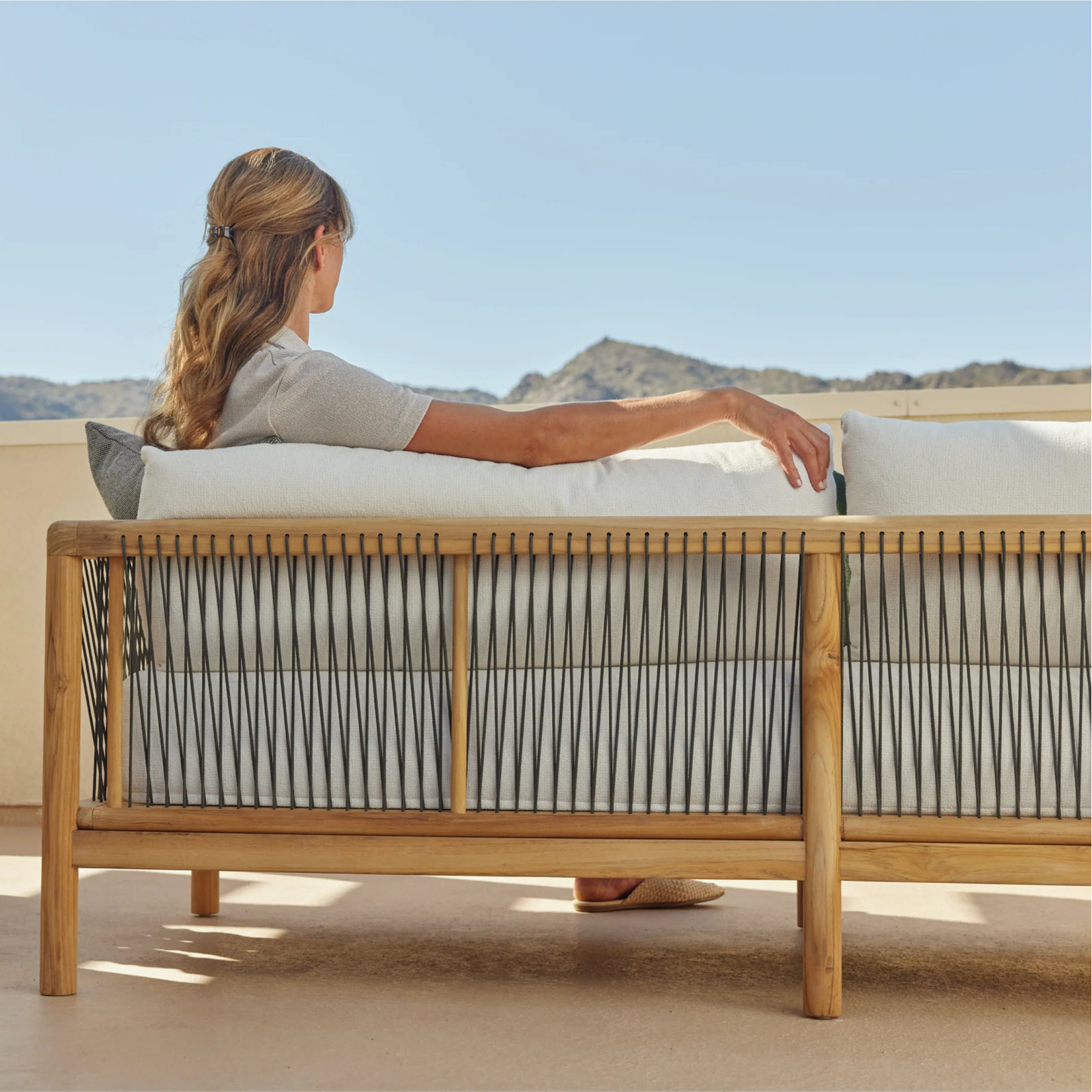 Reel Collection 82" Sunbrella® Patio Sofa, Sunbrella Nurture White