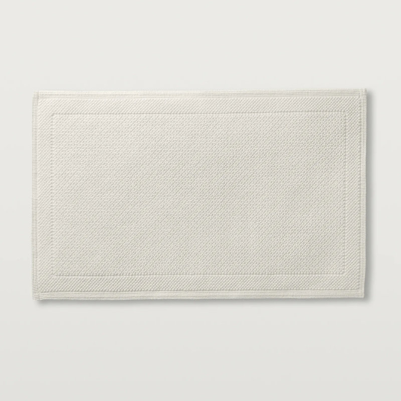 Cosima Bath Rug, Ivory, Single Piece- 34" L x 21" W