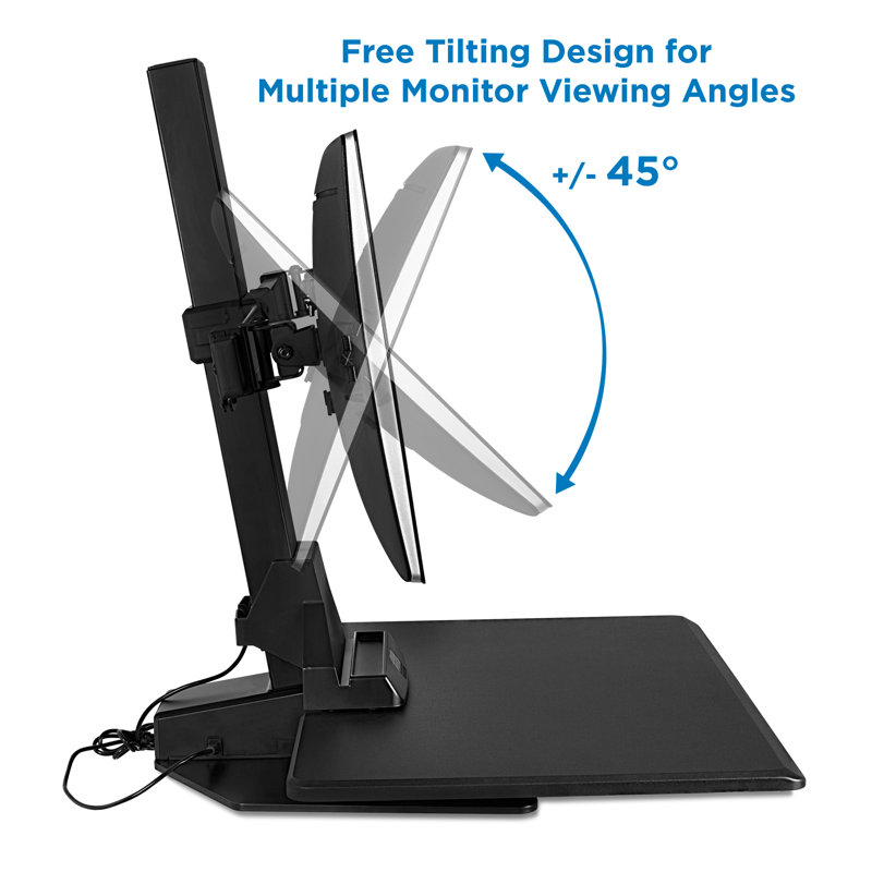 Mount-It! Height Adjustable Electric Standing Desk Converter, Sit Stand Desk with Dual Monitor Mount