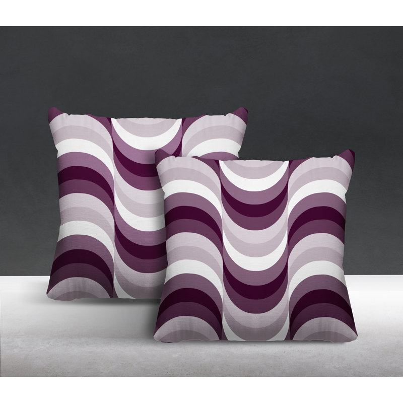 Coussin décoratif carré intérieur / extérieur Slivno, L 17 po x H 17 po, Mauve