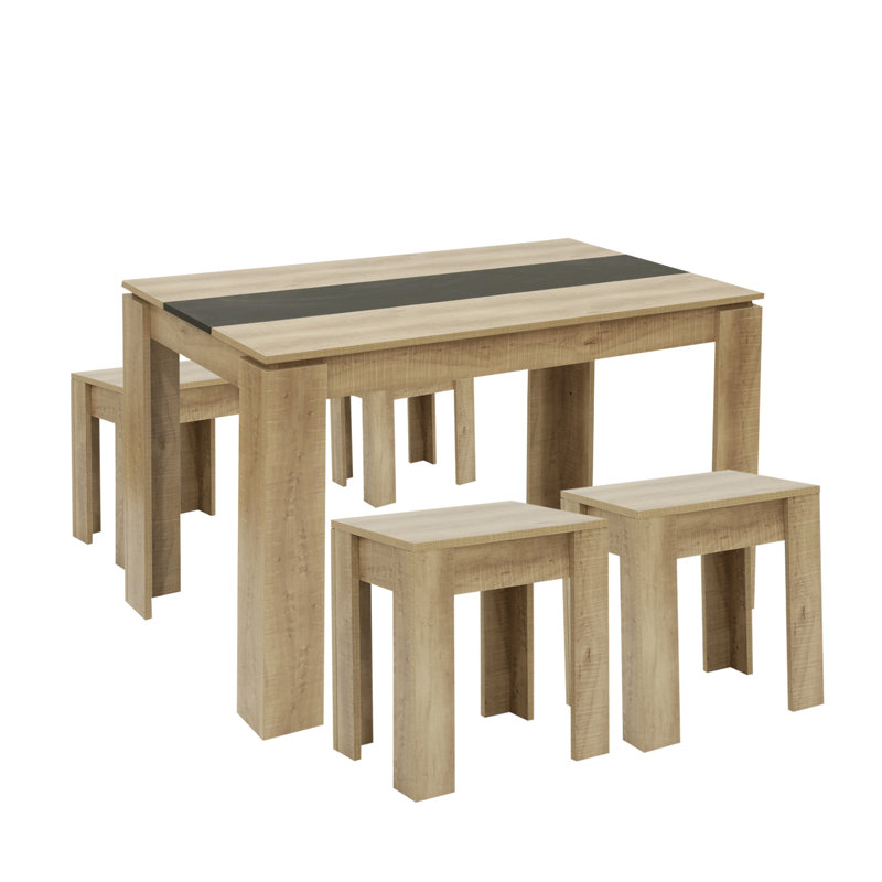 Nishaaj 4 - Person Dining Set, 75cm H x 70cm W x 110cm L