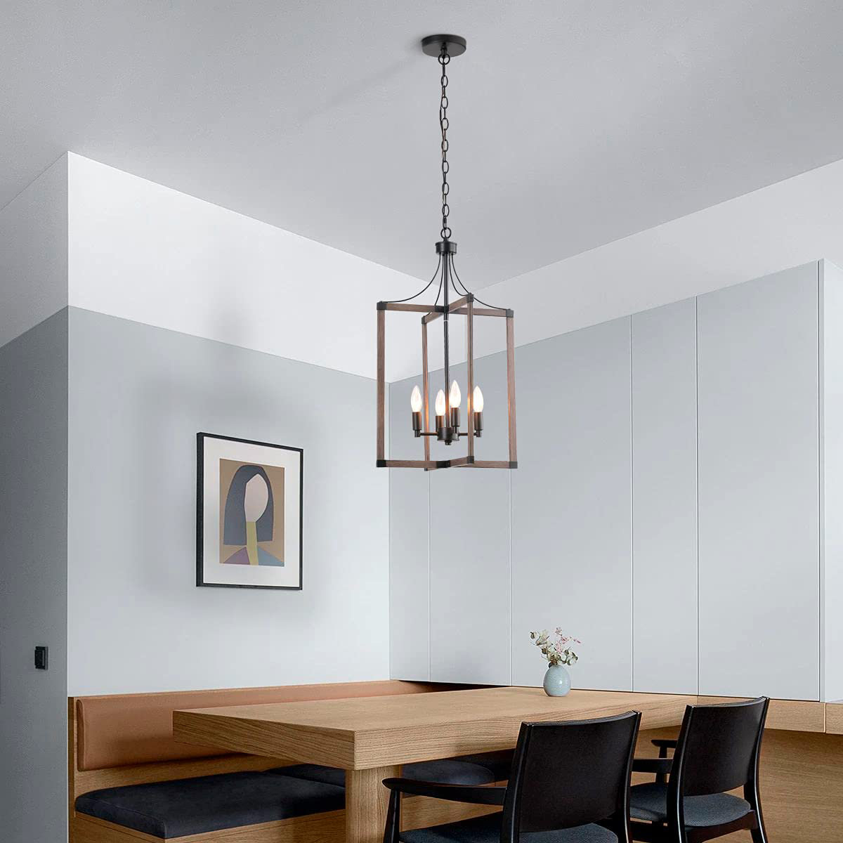 Gracie Oaks Livonia 4Light Dimmable Lantern Chandelier Geometric